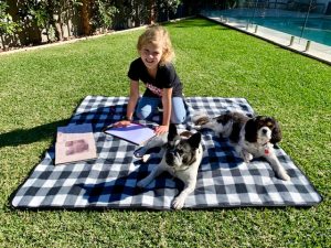 Scarlett and the puppies
